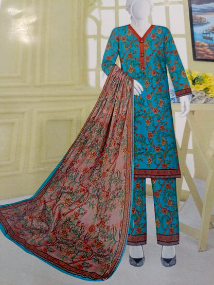 3 Piece Lawn Suit For Summer