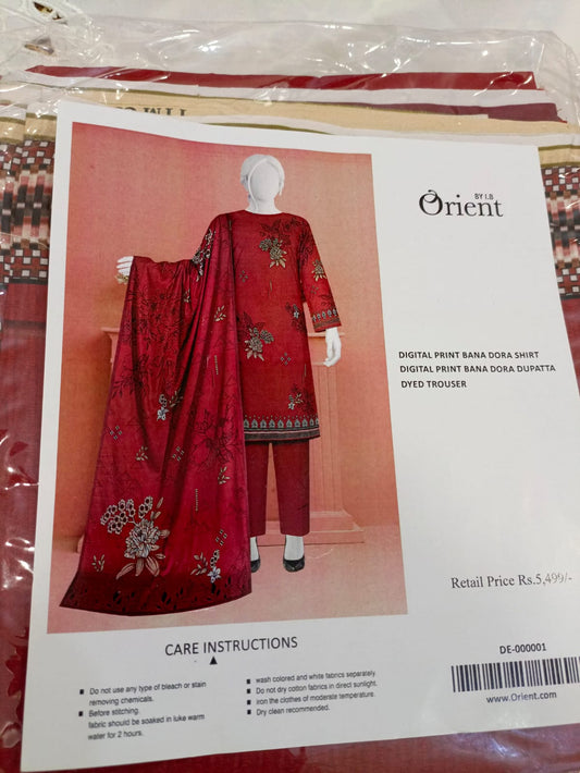 Oricnt Lawn Suit 3 Piece
