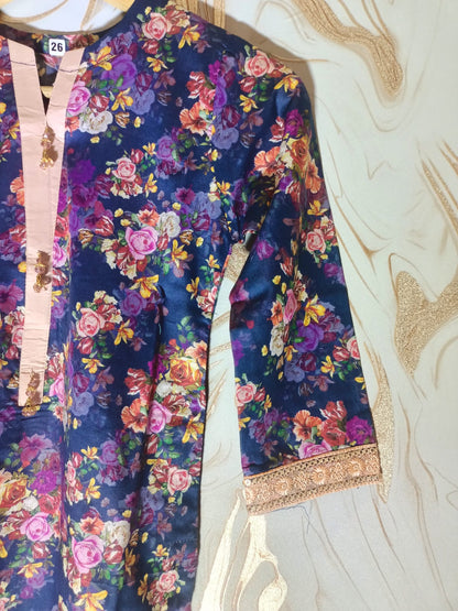 Stiched Lawn Suit For Girls