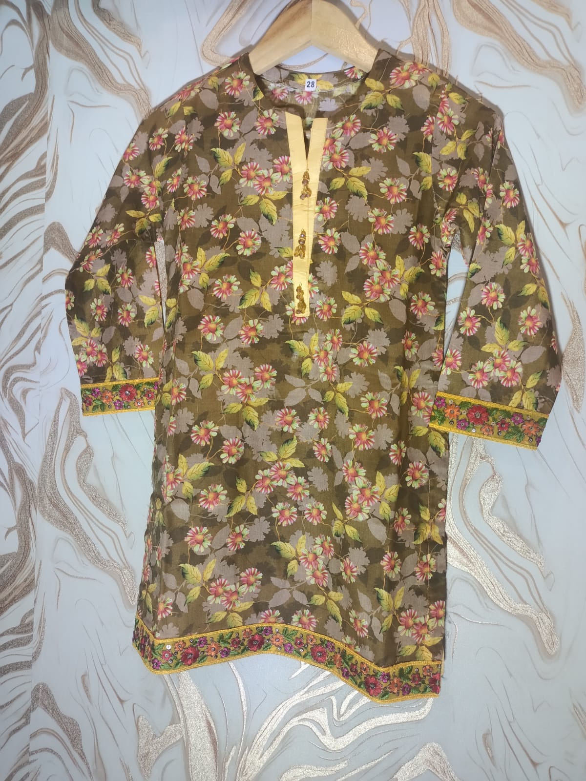 Stiched Lawn Suit For Girls